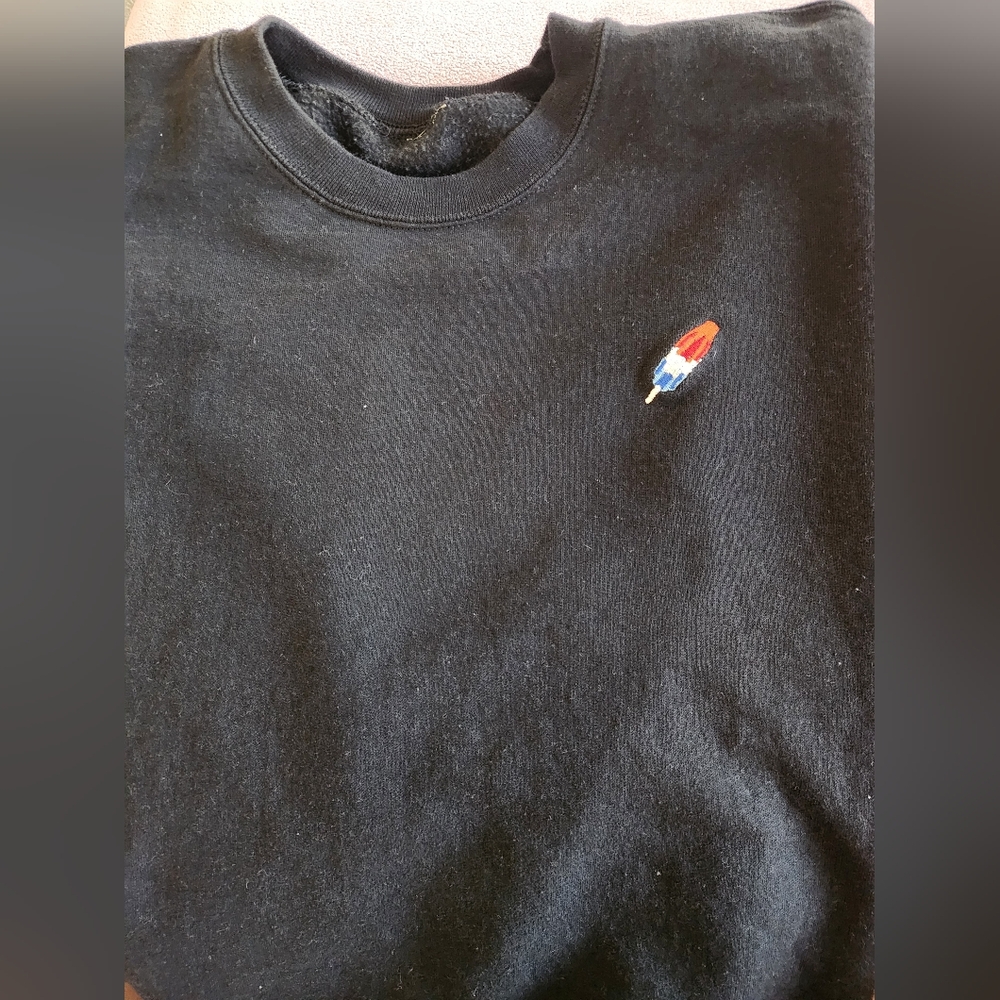 Black Bomb Pop Sweatshirt with Embroidered Logo